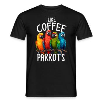 Parrot Coffee Funny Coffee Parrot Lovers Quaker - Men's T-Shirt - black - Front - AI Model Male 178 light (178cm)