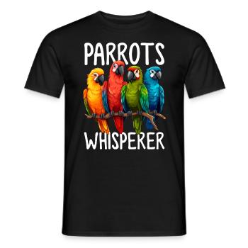Drôle Perroquet Oiseau Chuchoteur Quaker Perroquet Oiseau - T-shirt homme - noir - Devant - AI Model Male 178 light (178cm)