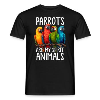 Lustiger Papagei Geistertier Mönch Sittich Papagei - Männer T-Shirt - Schwarz - Vorne - AI Model Male 178 light (178cm)