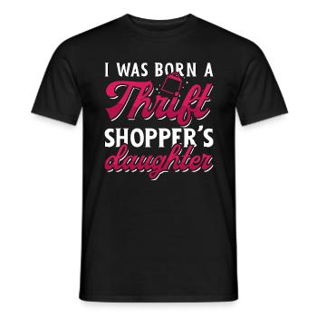 Shopping d’occasion Je suis né un marché aux puces - T-shirt homme - noir - Devant - AI Model Male 178 light (178cm)