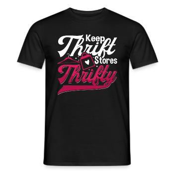 Thrift Shopping Keep Thrift Stores Thrifty Shopper - Men's T-Shirt - black - Front - AI Model Male 178 light (178cm)