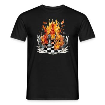 Echiquier en feu - T-shirt homme - noir - Devant - AI Model Male 178 light (178cm)