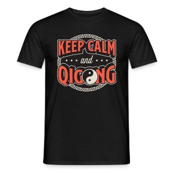 Qigong Keep Calm & Qigong Méditation Yin Yang - T-shirt homme - noir - Devant - AI Model Male 178 light (178cm)