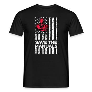 Bedienungsanleitungen speichern American Flag 3 Pedals Stick - Männer T-Shirt - Schwarz - Vorne - AI Model Male 178 light (178cm)