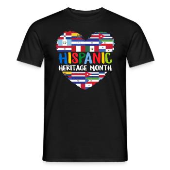 Mois du patrimoine hispanique Tous les pays Drapeaux Cœur - T-shirt homme - noir - Devant - AI Model Male 178 light (178cm)