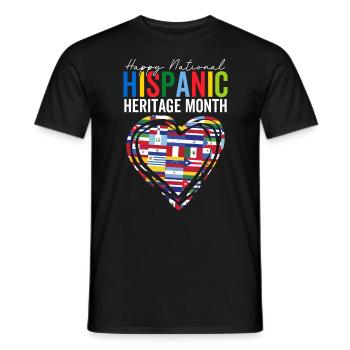 Nationaler Monat des hispanischen Kulturerbes Herz Latino - Männer T-Shirt - Schwarz - Vorne - AI Model Male 178 light (178cm)