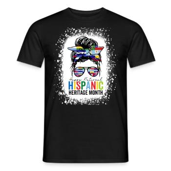 National Hispanic Heritage Month Latino Unordentliches Brötchen - Männer T-Shirt - Schwarz - Vorne - AI Model Male 178 light (178cm)