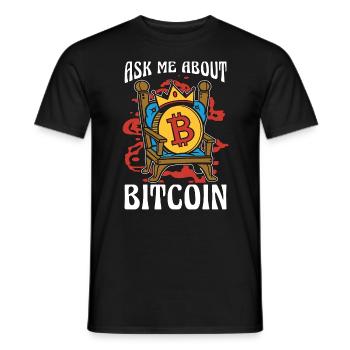 Cryptocurrency Ask Me About Bitcoin Stock Market - Männer T-Shirt - Schwarz - Vorne - AI Model Male 178 light (178cm)