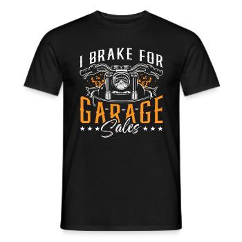 Ventes de garage I Frein pour le marché de la ferraille des ventes de garage - T-shirt homme - noir - Devant - AI Model Male 178 light (178cm)