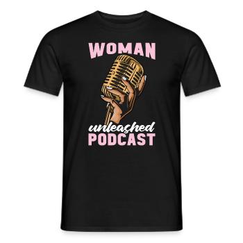 Podcasting Woman Unleashed Podcast Microphone - Männer T-Shirt - Schwarz - Vorne - AI Model Male 178 light (178cm)