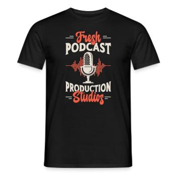 Podcasting Fresh Podcast Production Microphone - Männer T-Shirt - Schwarz - Vorne - AI Model Male 178 light (178cm)