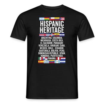 Hispanic Heritage Latino Countries Funny Herencia - Men's T-Shirt - black - Front - AI Model Male 178 light (178cm)