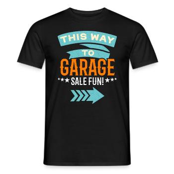 Les ventes de garage de cette façon au marché aux puces de la vente de garage - T-shirt homme - noir - Devant - AI Model Male 178 light (178cm)