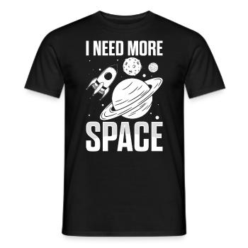 Ich brauche mehr Platz Astronomie Astrologie Lustiger Weltraum - Männer T-Shirt - Schwarz - Vorne - AI Model Male 178 light (178cm)