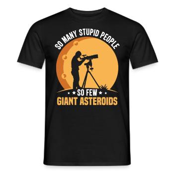 Astéroïdes Drôles d’Astronomes de l’Espace Astrophysicien - T-shirt homme - noir - Devant - AI Model Male 178 light (178cm)