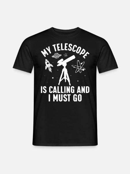 Lustiges Astronomie-Teleskop Sternenbeobachtung Weltraum - Männer T-Shirt - Schwarz