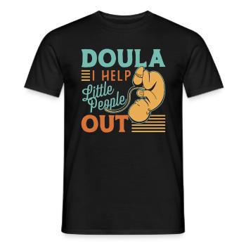 Doula J’aide les petites gens Coach de naissance Sage-femme - T-shirt homme - noir - Devant - AI Model Male 178 light (178cm)
