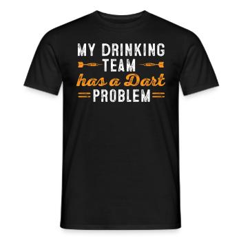Darts My drinking team has a darts problem - Men's T-Shirt - black - Front - AI Model Male 178 light (178cm)