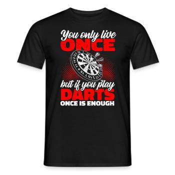 Darts Du Lebst Nur Einmal Darts Spielen - Männer T-Shirt - Schwarz - Vorne - AI Model Male 178 light (178cm)