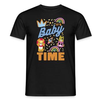 Ob/Gyn Nurse It's Baby Time Obstetrician OB Nurse - Men's T-Shirt - black - Front - AI Model Male 178 light (178cm)