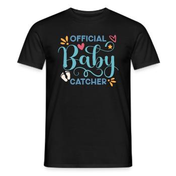 Ob/Gyn Nurse Official Baby Catcher Obstetrician - Men's T-Shirt - black - Front - AI Model Male 178 light (178cm)