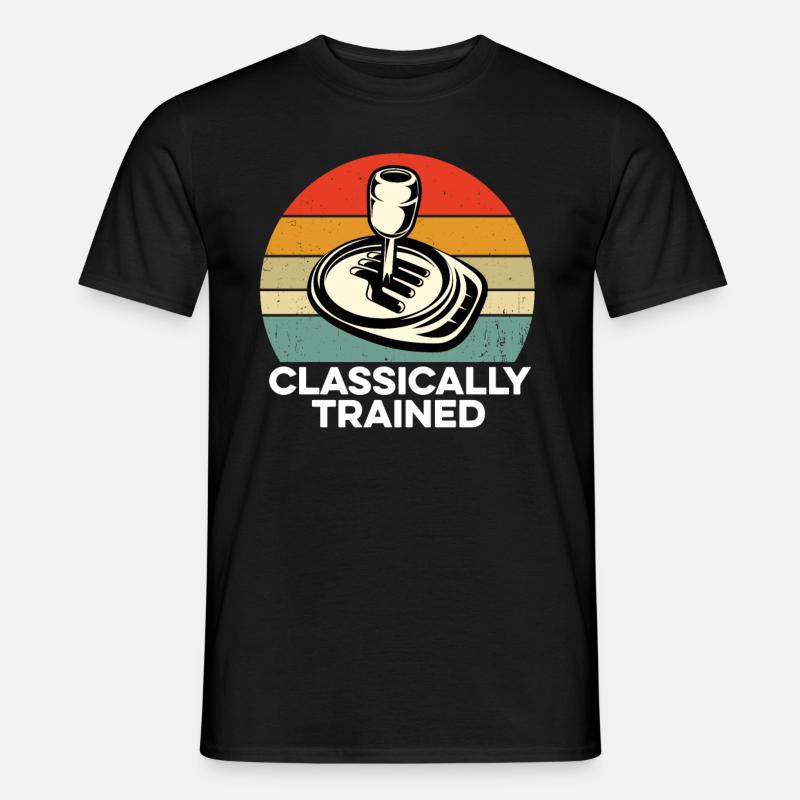 Klassisch ausgebildeter manueller Schaltknüppel - Männer T-Shirt - Schwarz