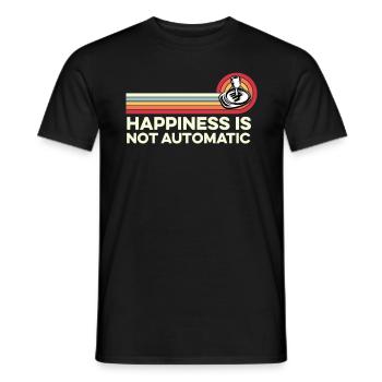 Glück ist nicht automatisch Pedalschaltung Auto Handbuch - Männer T-Shirt - Schwarz - Vorne - AI Model Male 178 light (178cm)