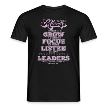 Midwife A Truly Great Midwife Inspires Obstetrics - Men's T-Shirt - black - Front - AI Model Male 178 light (178cm)