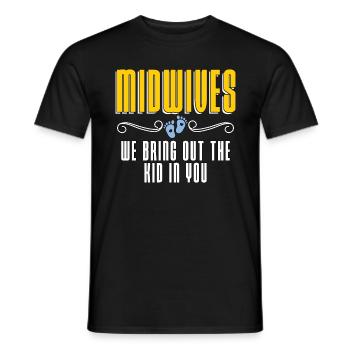 Sages-femmes sages-femmes nous faisons ressortir l’enfant en vous Doula - T-shirt homme - noir - Devant - AI Model Male 178 light (178cm)