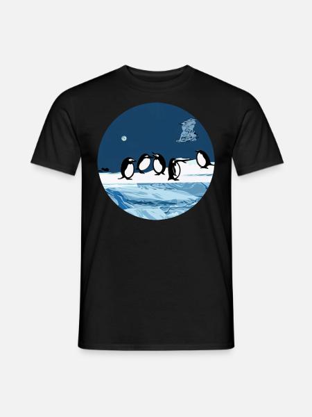 Charmantes Pinguin Abenteuer - Entdecke die Kälte - Männer T-Shirt - Schwarz