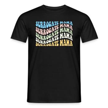 Maternité de substitution Mama Rétro FIV Maman Grossesse - T-shirt homme - noir - Devant - AI Model Male 178 light (178cm)