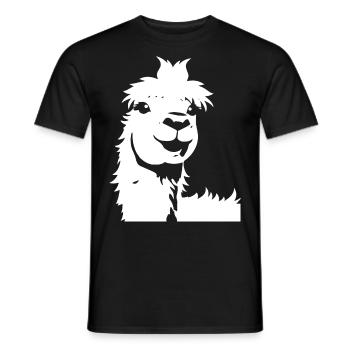 Drôle de lama Silhouette Cheeky Fun Lamas - T-shirt homme - noir - Devant - AI Model Male 178 light (178cm)