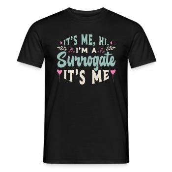 La maternité de substitution c’est moi salut je suis une FIV de grossesse de substitution - T-shirt homme - noir - Devant - AI Model Male 178 light (178cm)