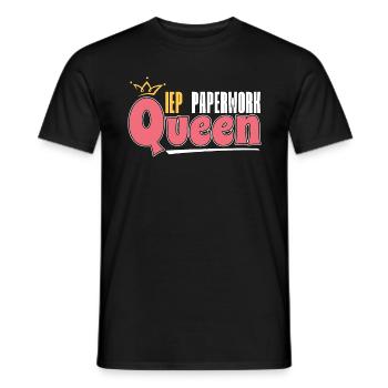 IEP Paperwork Queen Special Education Teacher - Men's T-Shirt - black - Front - AI Model Male 178 light (178cm)