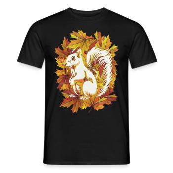 Écureuil d’automne - T-shirt homme - noir - Devant - AI Model Male 178 light (178cm)