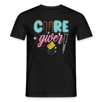Caregiving Care Giver Private Duty Caregiver - Men's T-Shirt - black - Front - AI Model Male 178 light (178cm)