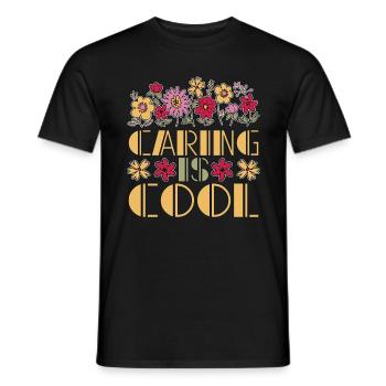 Caregiving Caring Is Cool Professional Caregiver - Men's T-Shirt - black - Front - AI Model Male 178 light (178cm)