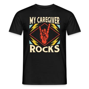 Caregiving My Caregiver Rocks Family Caregiver - Men's T-Shirt - black - Front - AI Model Male 178 light (178cm)