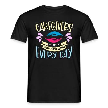Caregiving Caregivers Earn Their Caregiving Team - Men's T-Shirt - black - Front - AI Model Male 178 light (178cm)