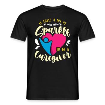 Caregiving It Takes A Lots Of Sparkle To Caretaker - Men's T-Shirt - black - Front - AI Model Male 178 light (178cm)