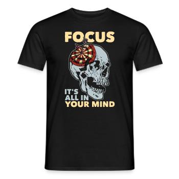Darts Focus It's All In Your Mind Dart Playing - Männer T-Shirt - Schwarz - Vorne - AI Model Male 178 light (178cm)