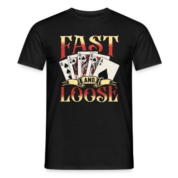 Classic Blackjack Fast And Loose Casino Card Game - Men's T-Shirt - black - Front - AI Model Male 178 light (178cm)