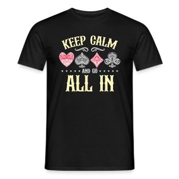 Blackjack classique Restez calme et allez tout dans le casino - T-shirt homme - noir - Devant - AI Model Male 178 light (178cm)
