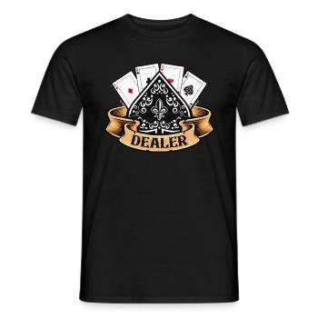 Classic Blackjack Dealer Gambling Card Game Casino - Men's T-Shirt - black - Front - AI Model Male 178 light (178cm)
