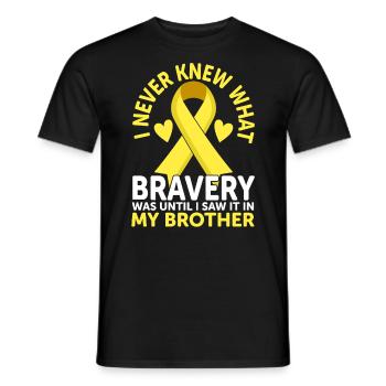 Childhood Cancer Brother Family Childhood Cancer - Men's T-Shirt - black - Front - AI Model Male 178 light (178cm)