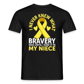 Childhood Cancer Niece Family Childhood Cancer - Men's T-Shirt - black - Front - AI Model Male 178 light (178cm)