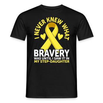 Childhood Cancer Stepdaughter Family Childhood - Men's T-Shirt - black - Front - AI Model Male 178 light (178cm)