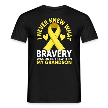Childhood Cancer Grandson Family Childhood Cancer - Men's T-Shirt - black - Front - AI Model Male 178 light (178cm)