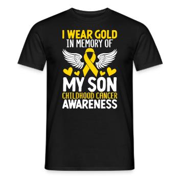 Childhood Cancer Son Family Childhood Cancer - Men's T-Shirt - black - Front - AI Model Male 178 light (178cm)