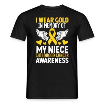 Childhood Cancer Niece Family Childhood Cancer - Men's T-Shirt - black - Front - AI Model Male 178 light (178cm)